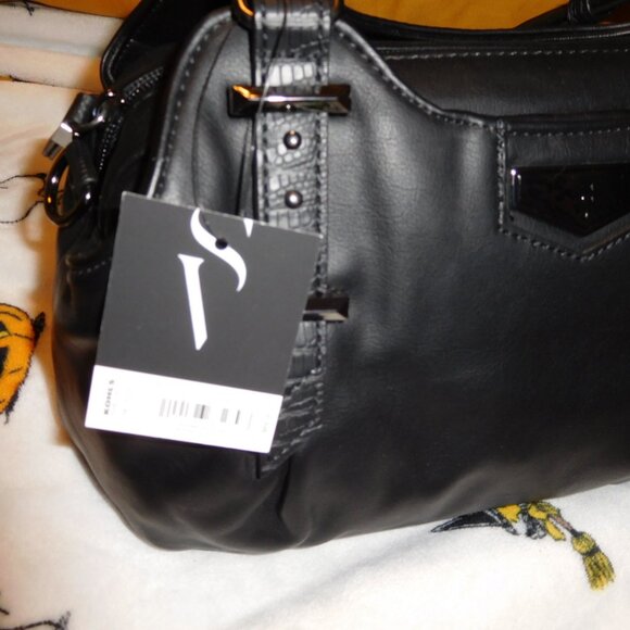 NWT VERA WANG BUENA BLACK SATCHEL CROSSBODY STRAP - Picture 4 of 10